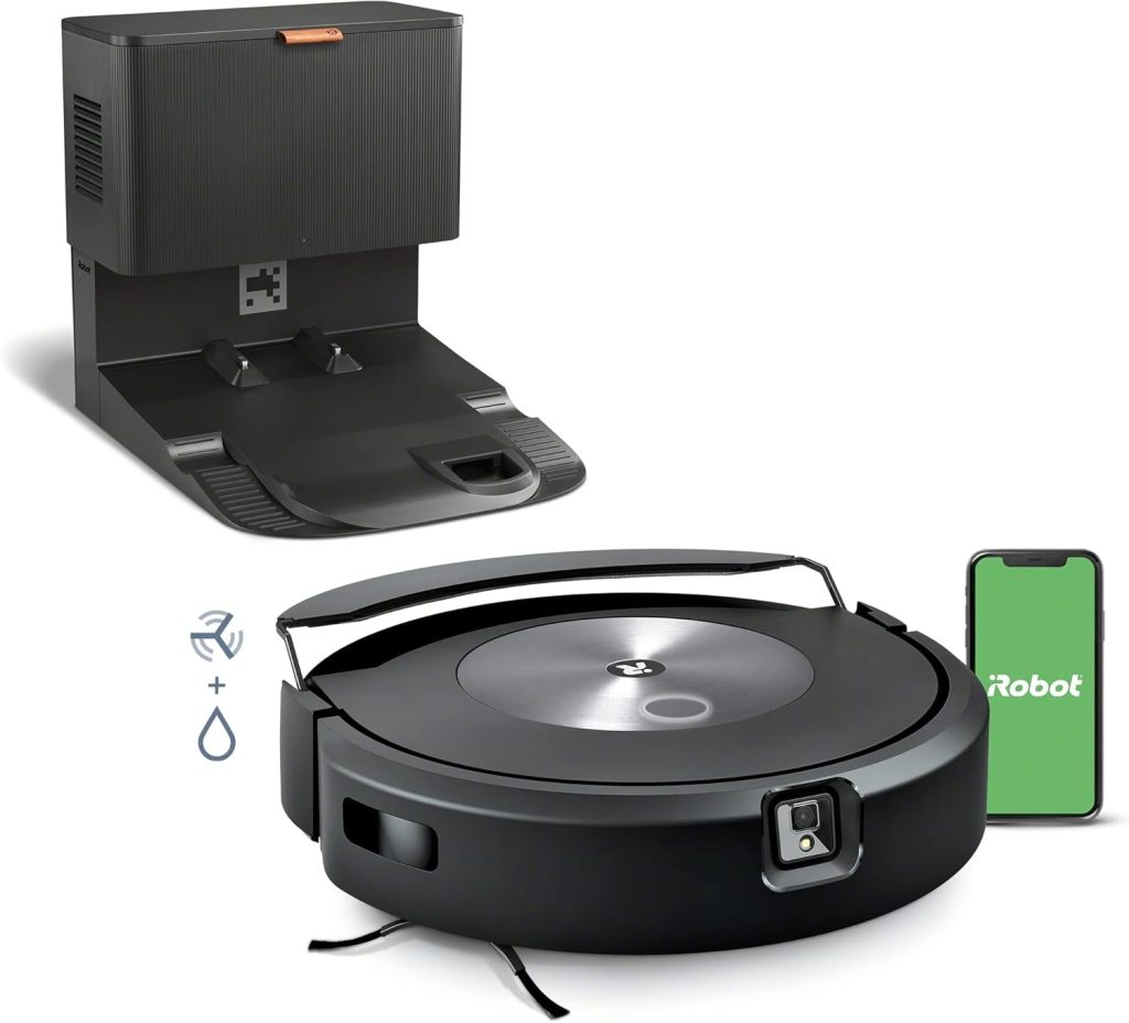 iRobot Roomba Combo j7+ Self-Emptying Robot Vacuum & Mop - Automatically Vacuums and Mops, Fully Retractable Mop pad, Identifies & Avoids Obstacles, Smart Mapping, Works with Alexa, Ideal for Pets
